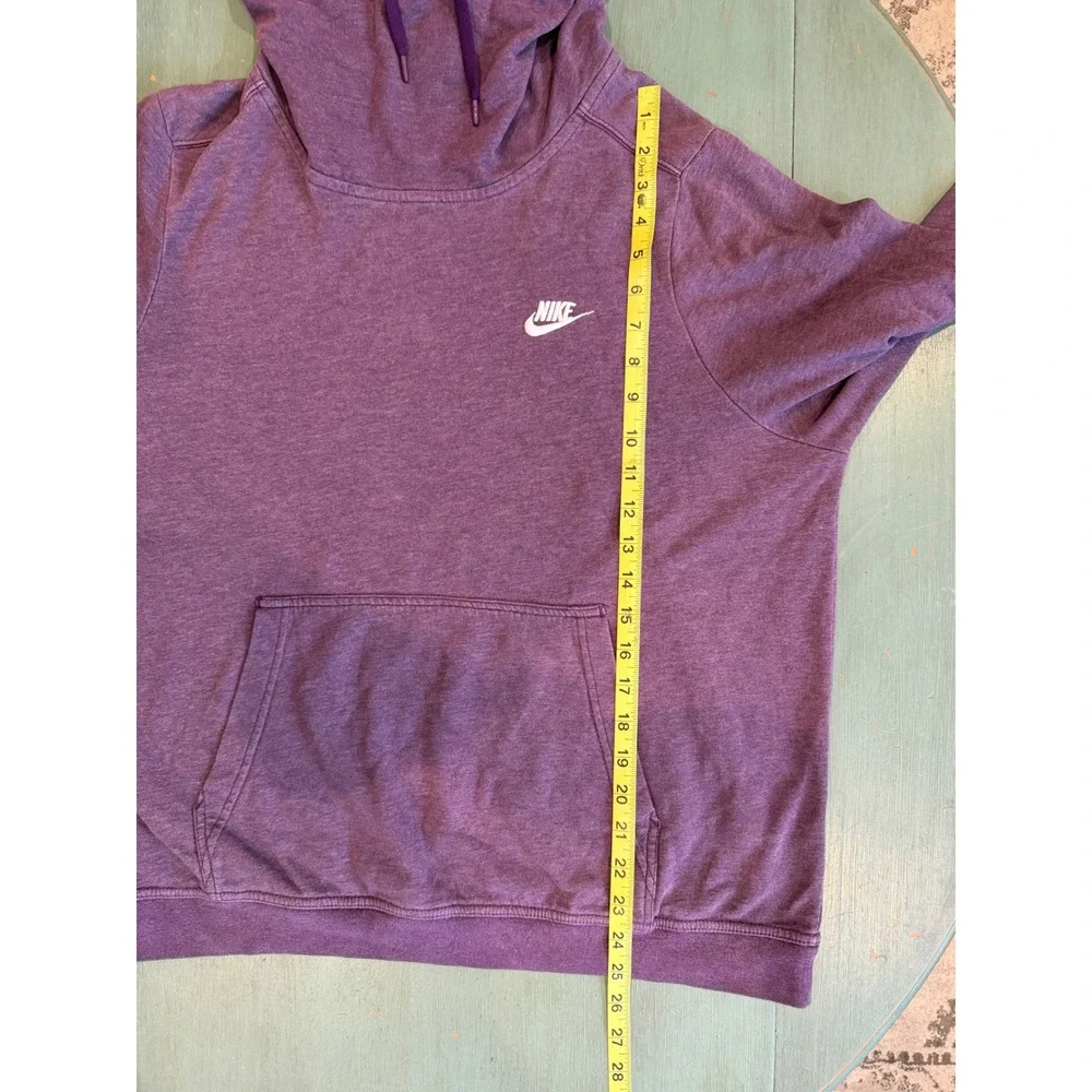 Nike Gym Vintage Funnel Neck Hoodie Purple Heather XL Pullover Women